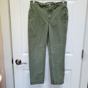 Madewell Sage Green Cruiser Straight Cropped Chino Pants F4803